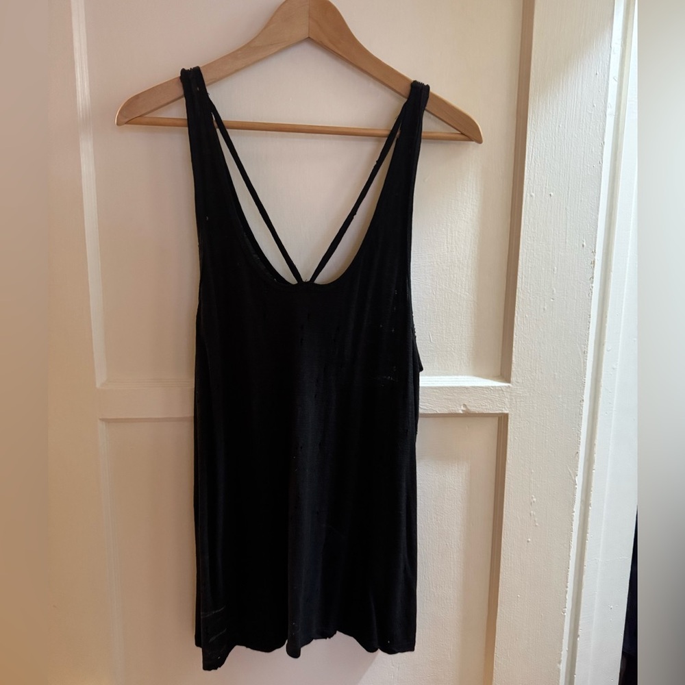 Olivaceous Black Strappy Tank Top